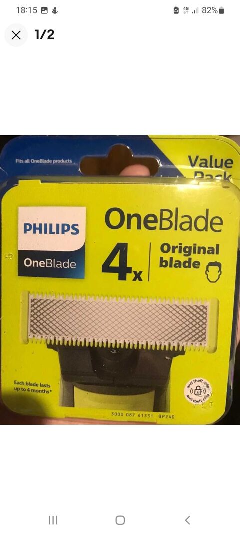 Pack 4 lames OneBlade Philips Neuf visage&corps 42 Lyon 1 (69)