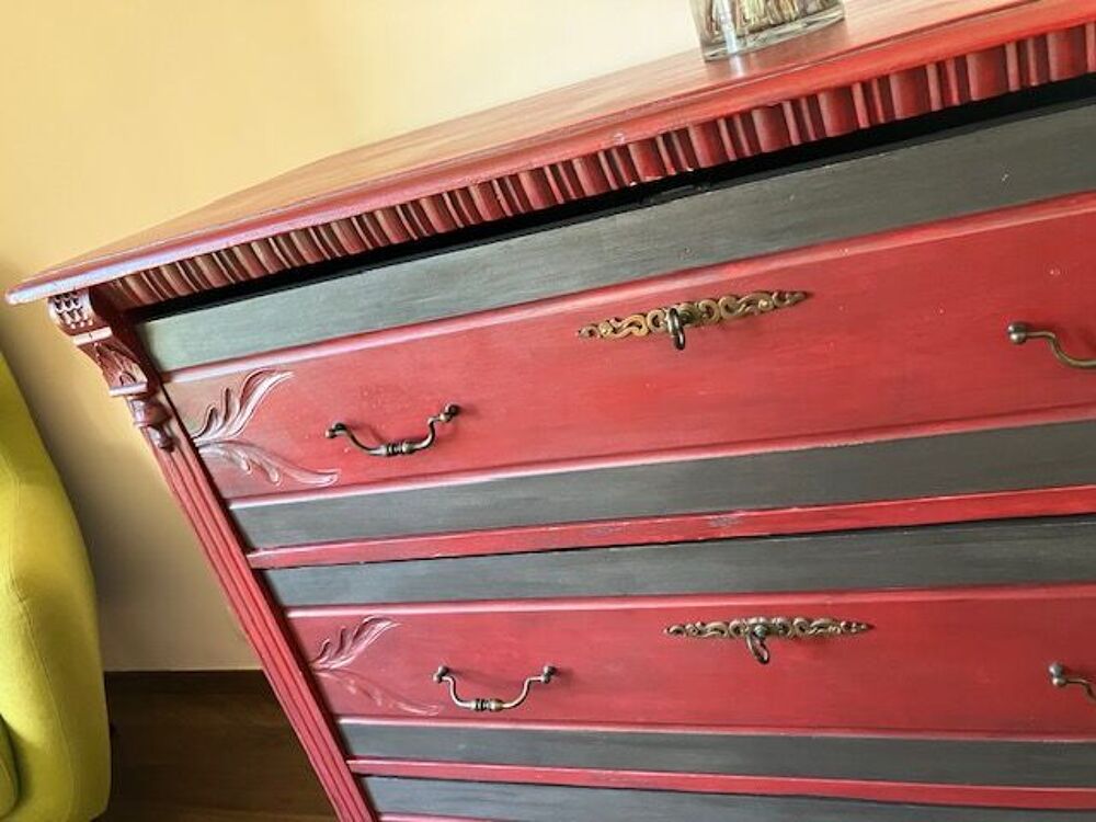 Commode 3 tiroirs patin&eacute;e style Art d&eacute;co Meubles