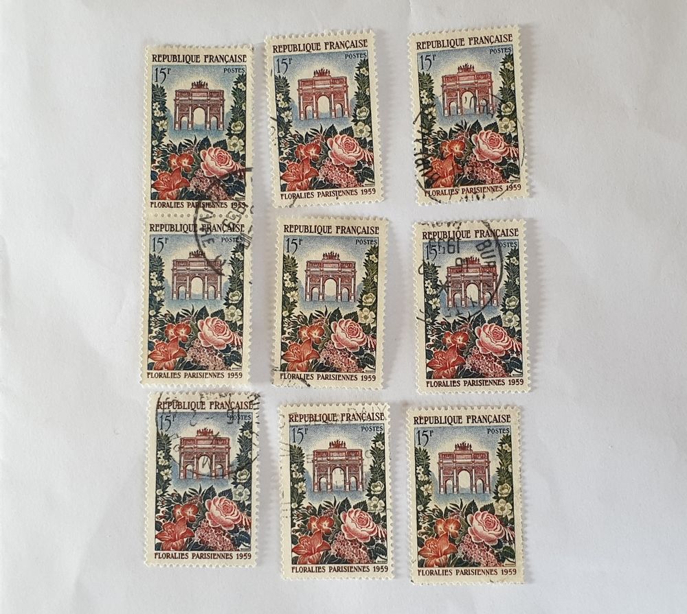 timbre france 1959 ,Floralies Parisiennes- lot 0.99 euro 