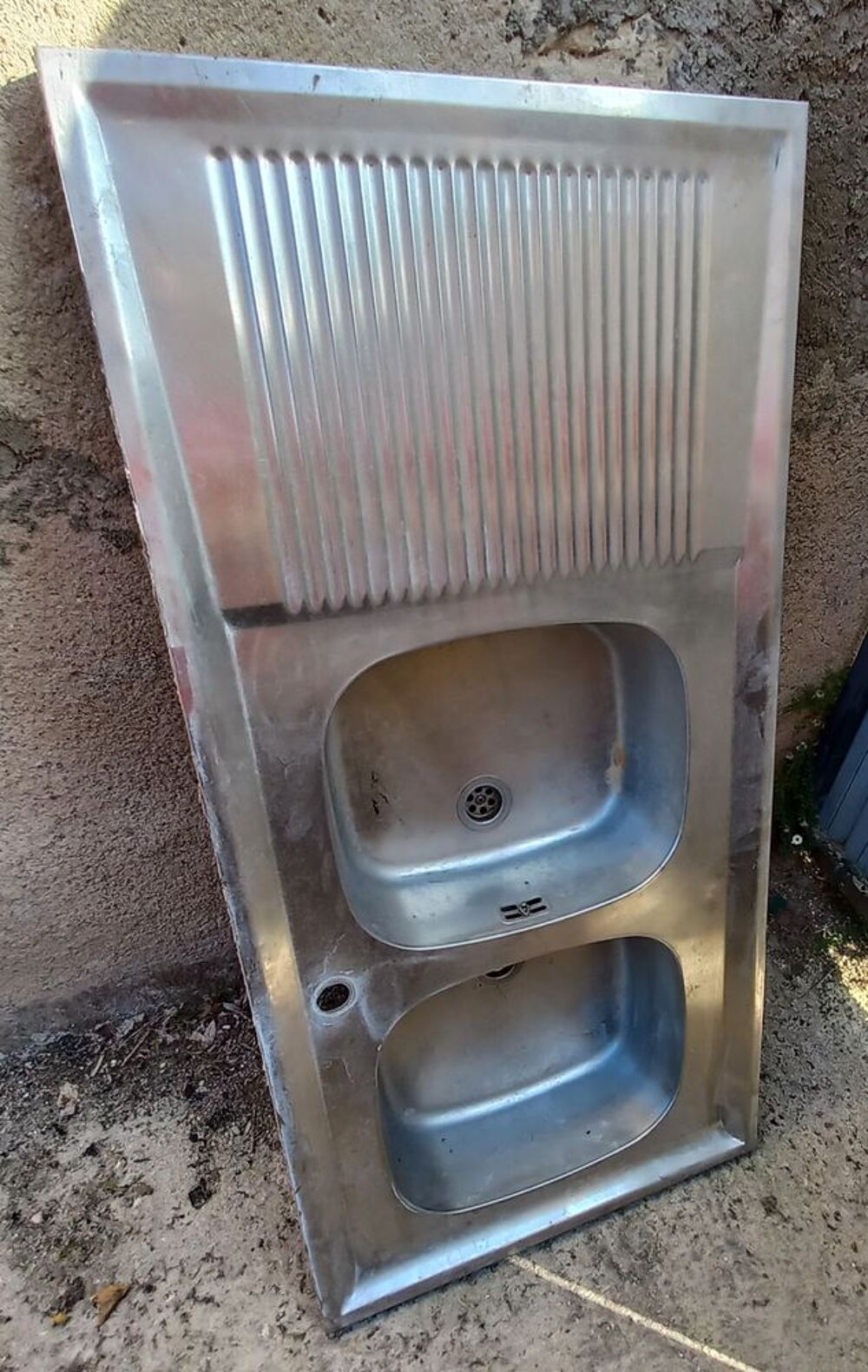 Evier &agrave; encastrer 2 cuves en inox Bricolage