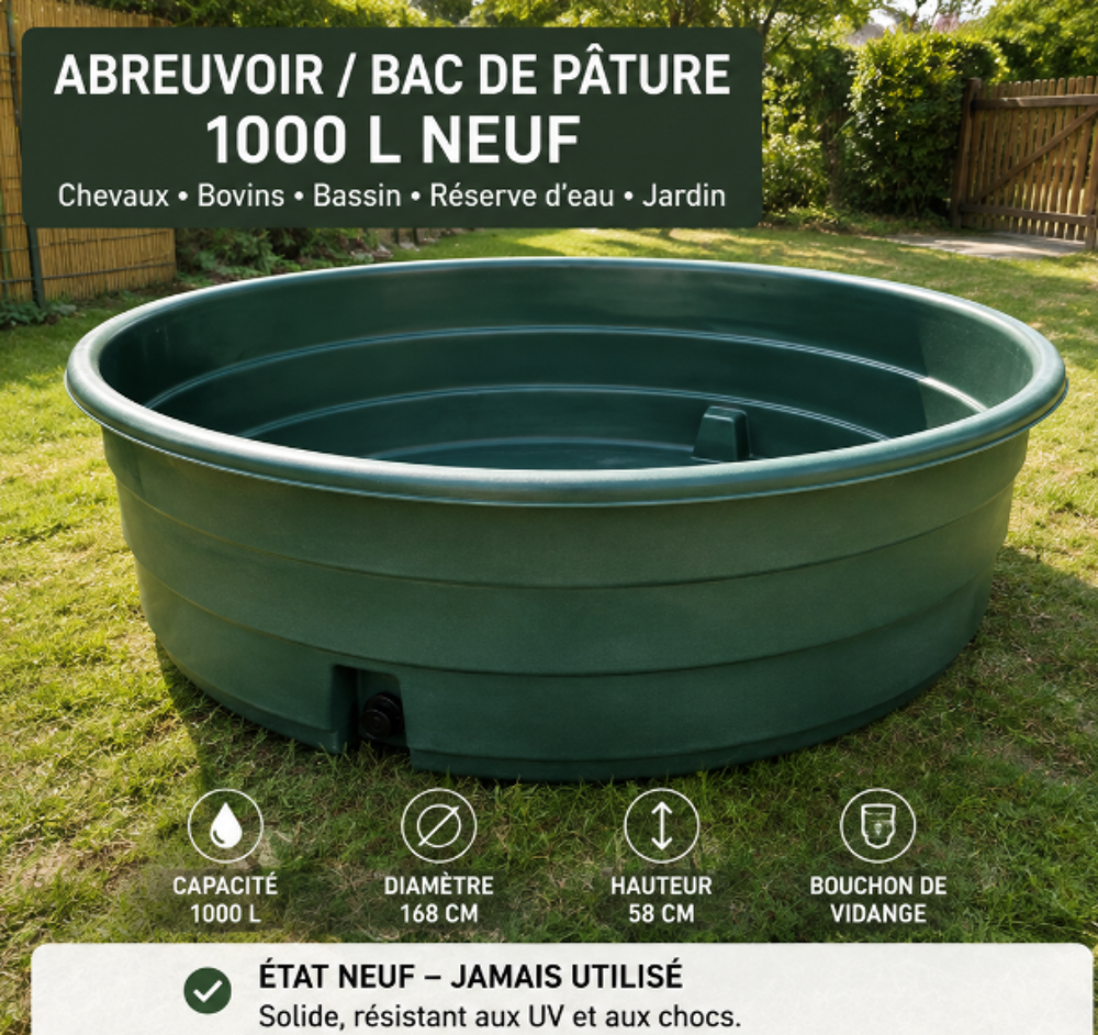 Grand bac 1000 L neuf / Multiples usages Jardin