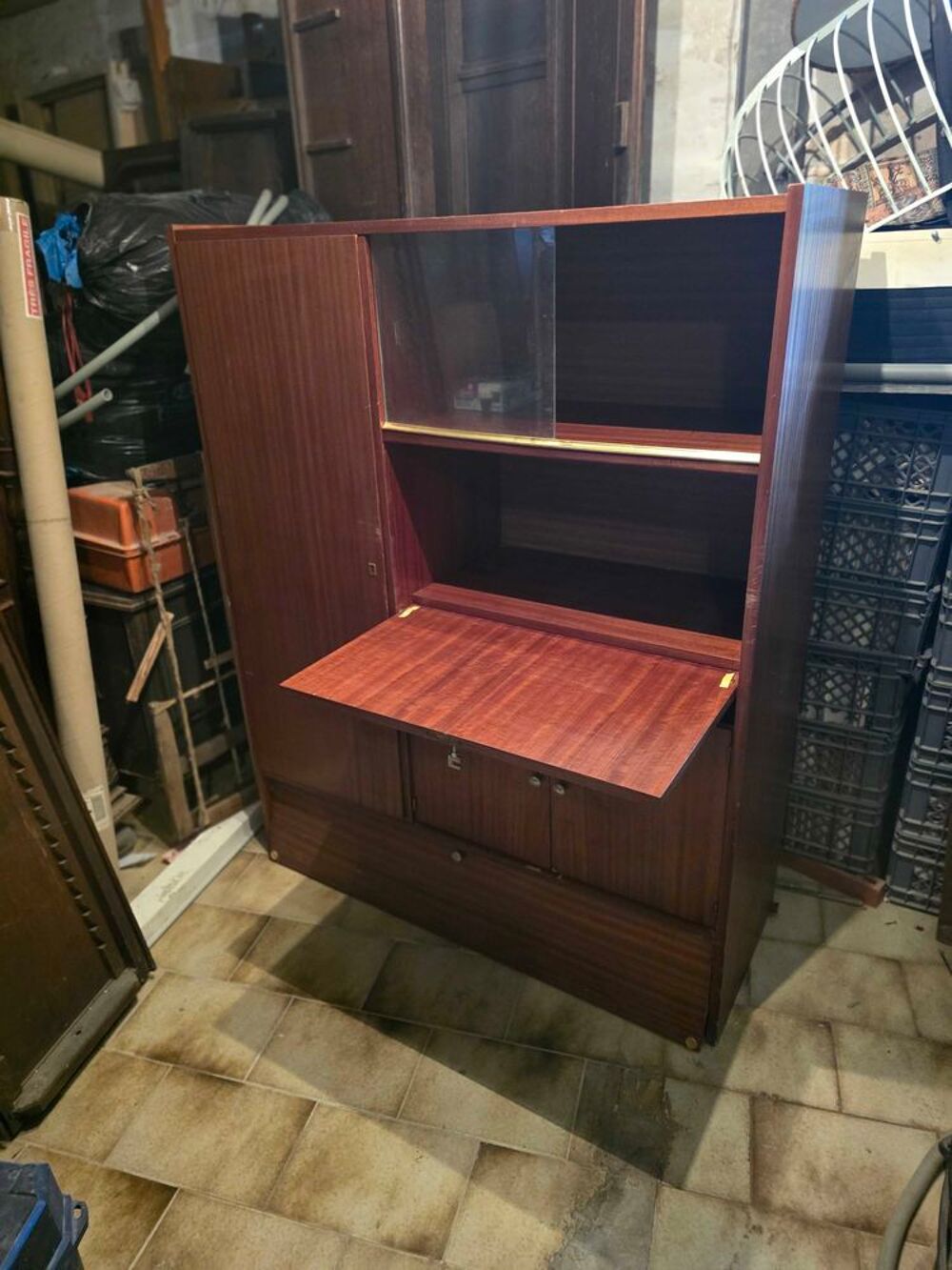 meuble secr&eacute;taire en acajou fin des ann&eacute;es 50 tbe Audio et hifi