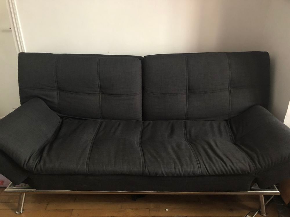 canap&eacute; convertible 2 place gris anthracite Meubles