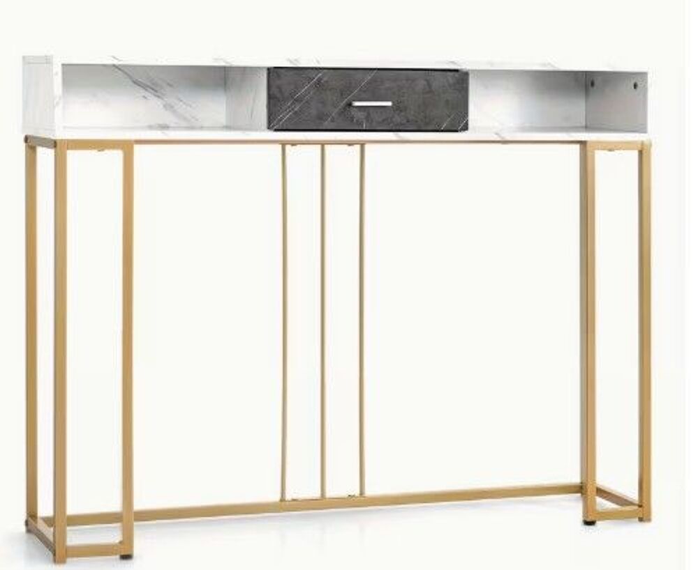 Table Console avec Tiroir Table d'Entr&eacute;e &agrave; 2 Niveaux Meubles