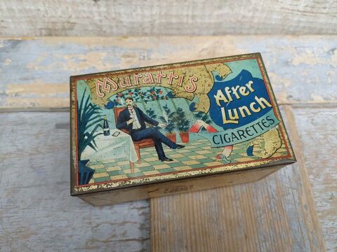 Ancienne Boite T�le Cigarettes MURATTI'S After Lunch 45 Loches (37)