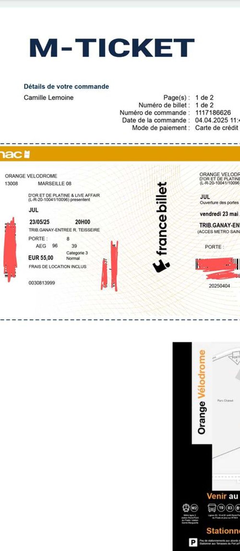 2 places jul v&eacute;lodrome 23 mai CD et vinyles