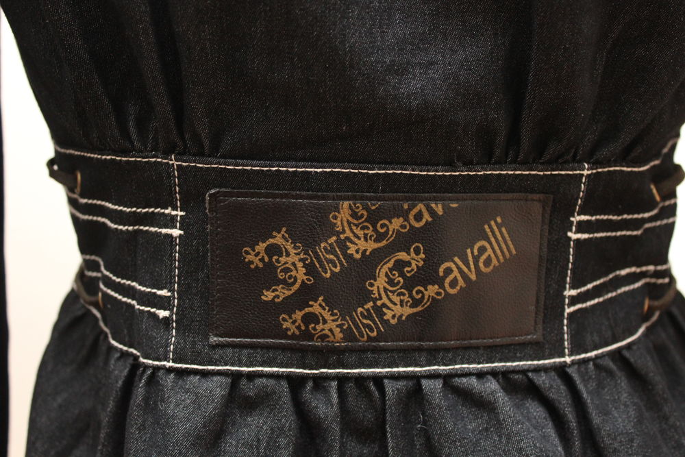 Veste Denim anthracite surpiqures blanches JUST CAVALLI T.L Vêtements