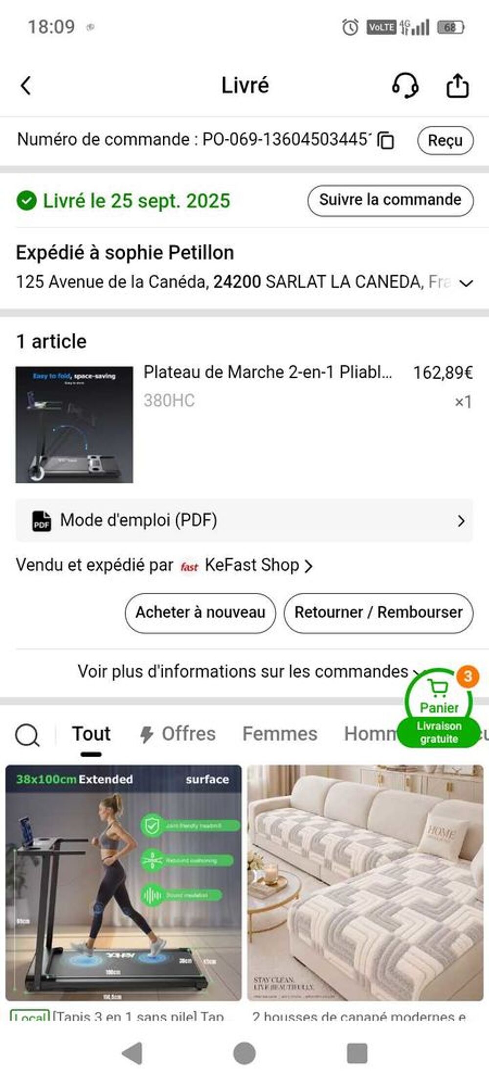 tapis de marche Sports