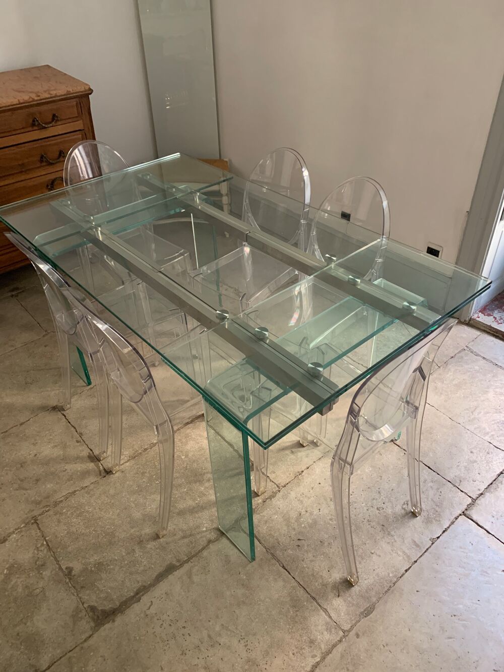 Table en verre de salle &agrave; manger Meubles