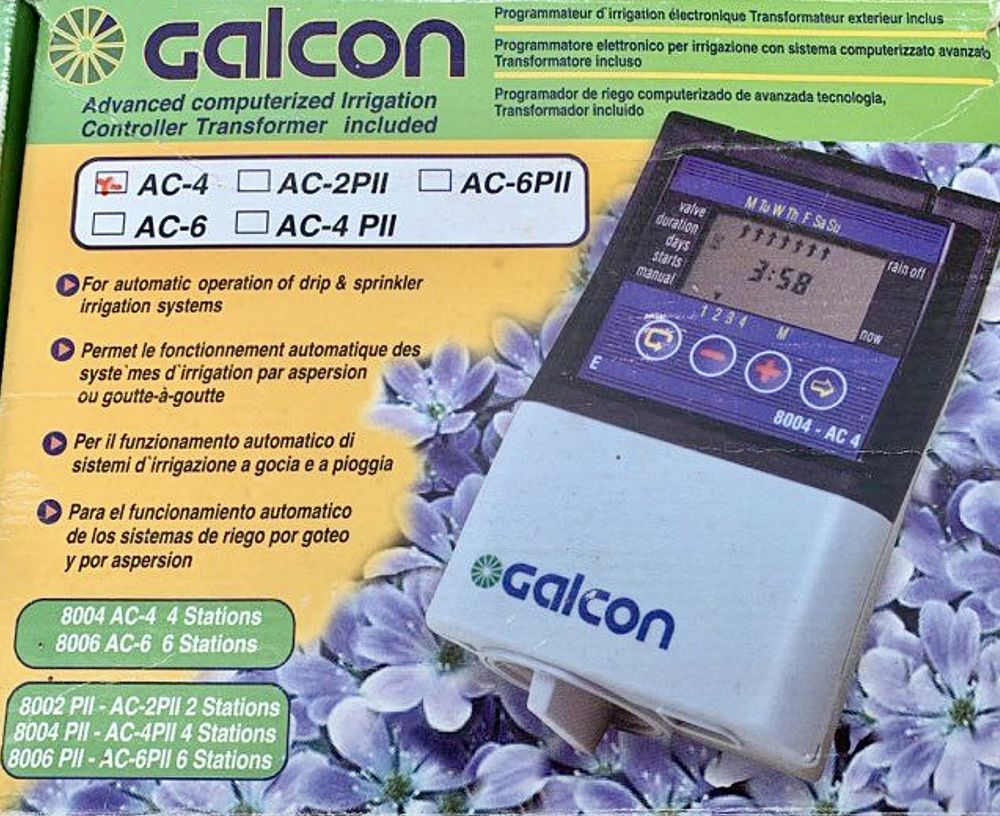 Programmateur d'irrigation &eacute;lectronique Galcon 8004 AC-4 Jardin