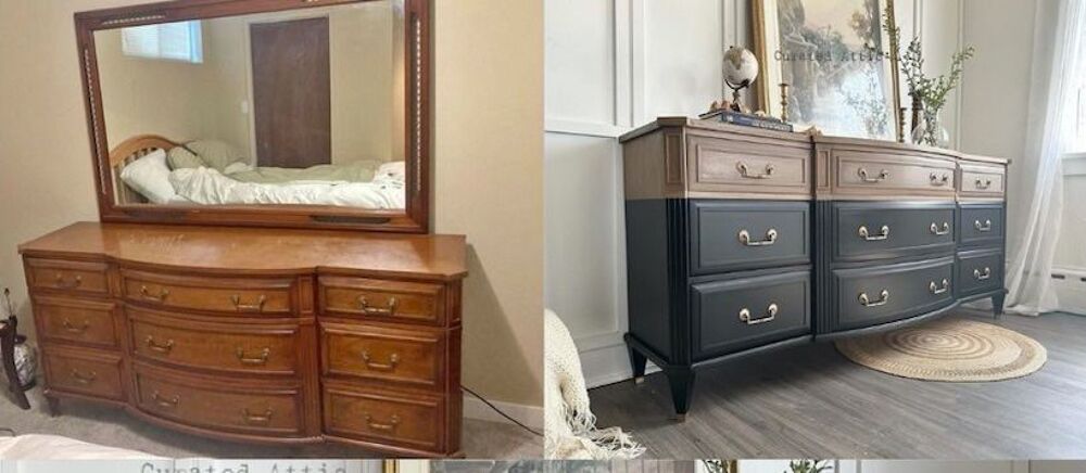 Grand buffet bas/enfilade en ch&ecirc;ne 4 portes 4 grands tiroirs Meubles