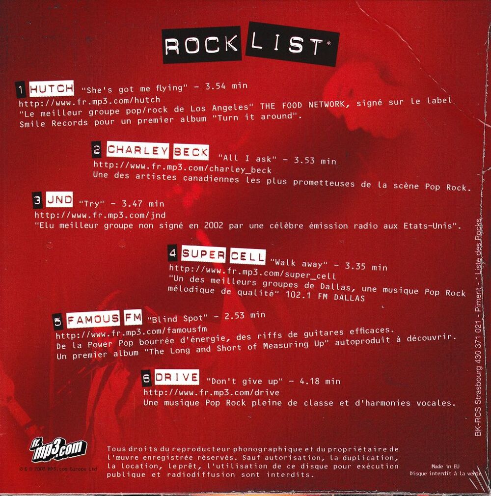 CD King Of Rock MP3.COM Compilation CD et vinyles