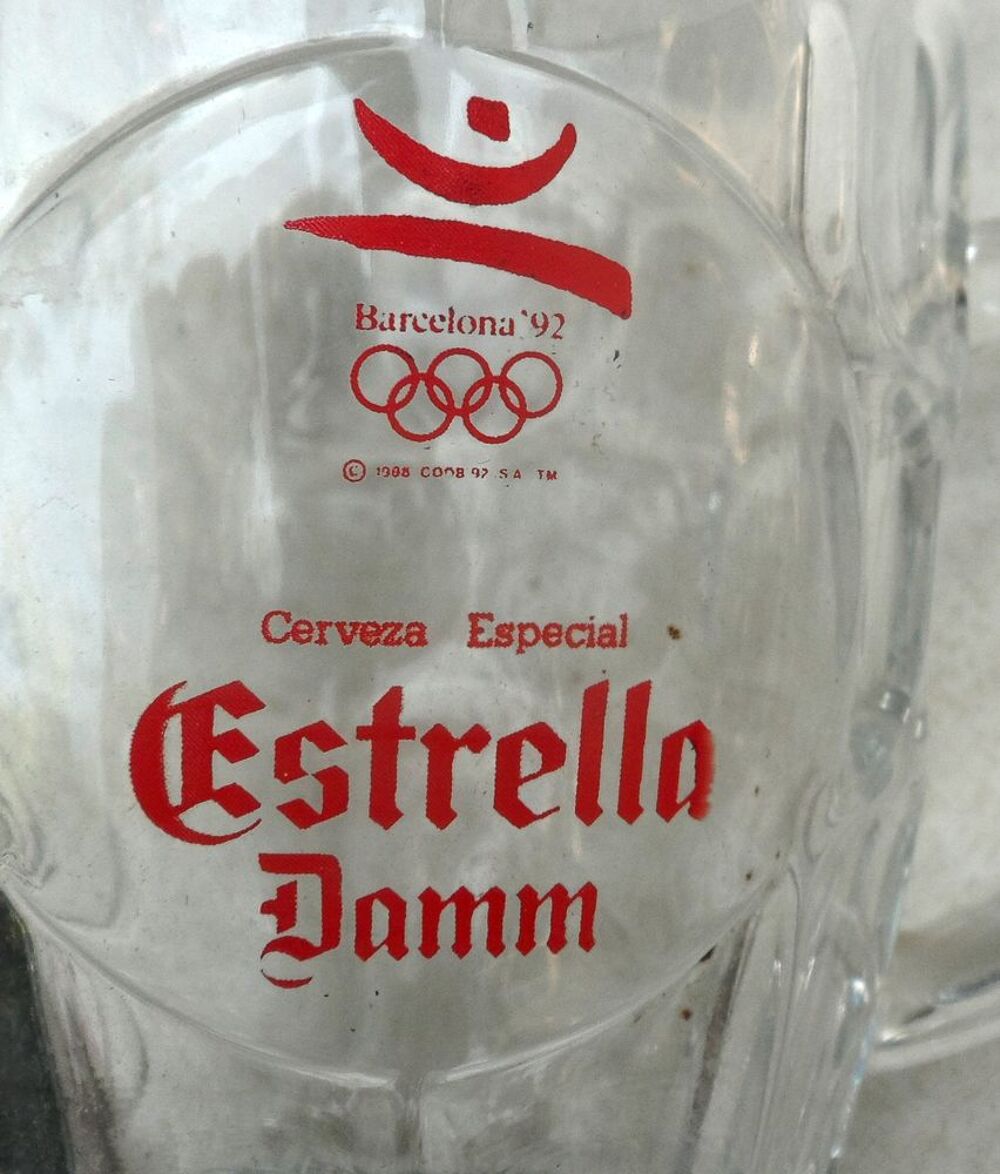 Chope &agrave; bi&egrave;re neuve Estrella Damm collector JO Barcelona 92 Cuisine