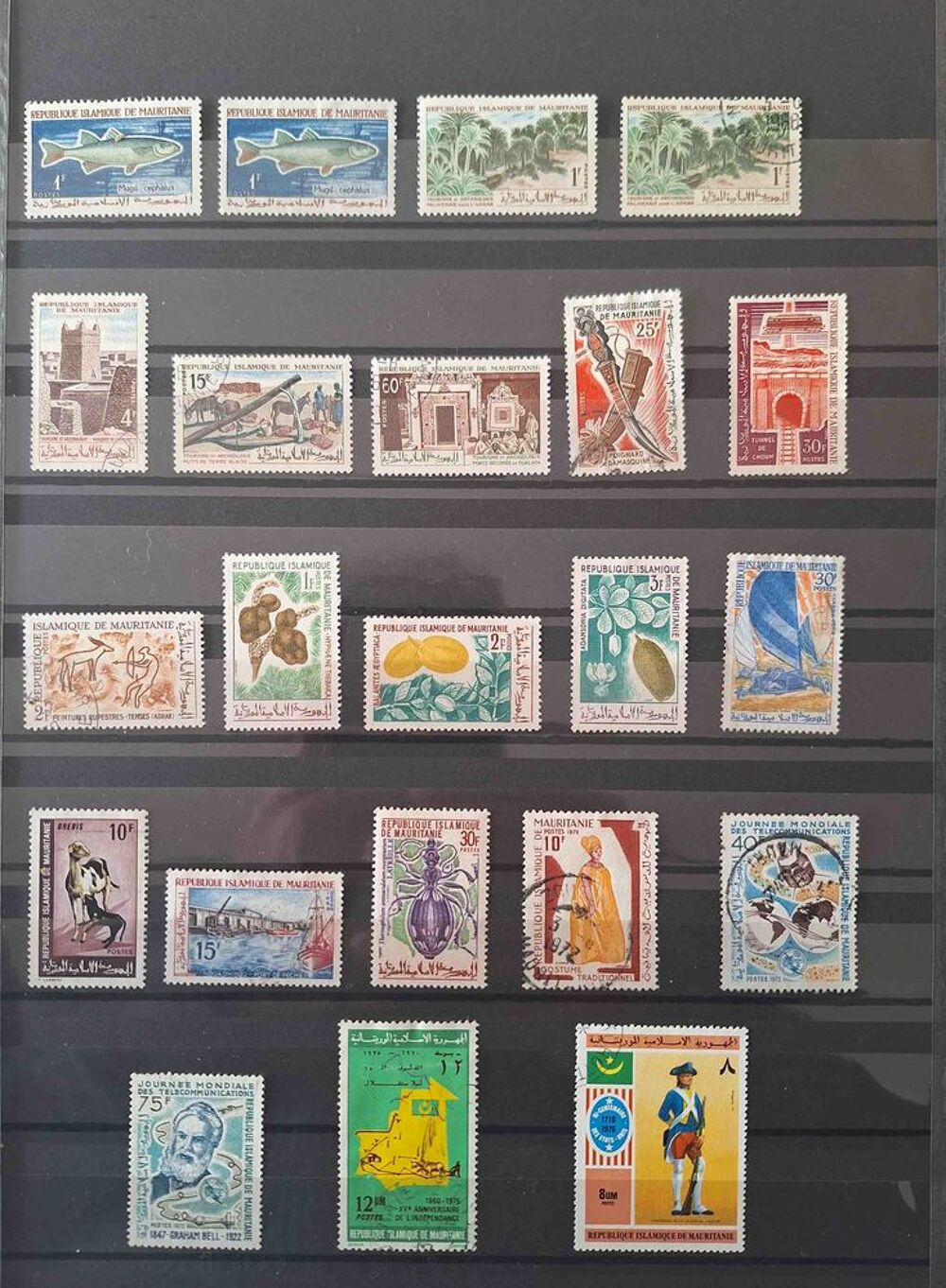 S&eacute;rie de timbres de collection de Mauritanie 