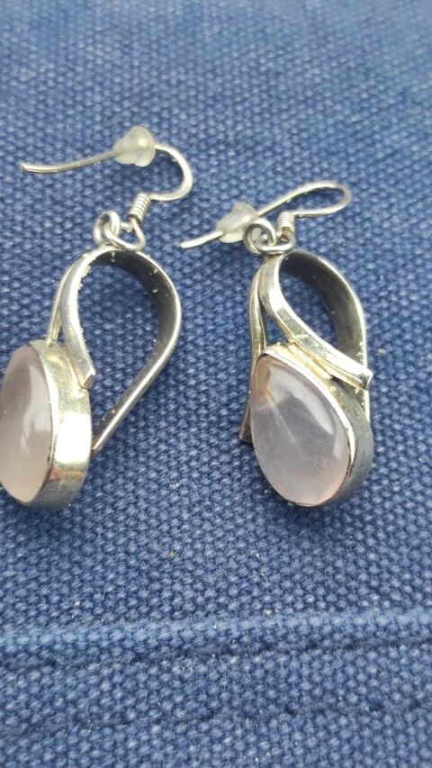 Boucles d'oreilles argent 925 ct et quartz. 135 Verneuil-sur-Seine (78)