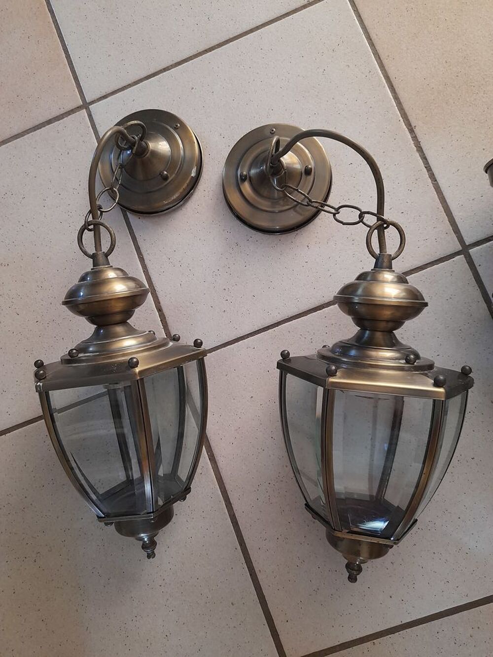 Luminaires laiton et verre Décoration