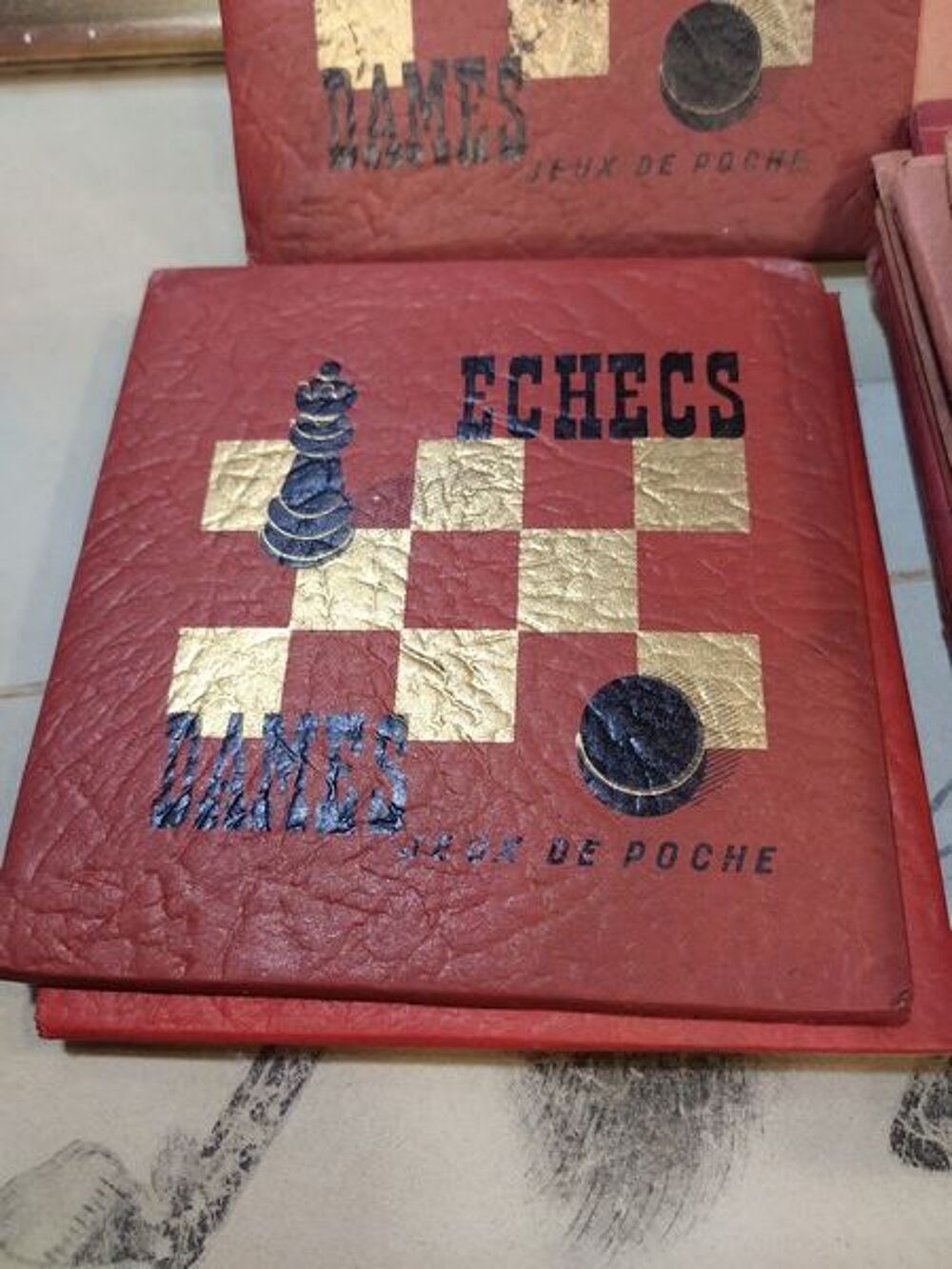 Anciens Jeux d'&Eacute;checs et de Dames De Voyage Jeux / jouets