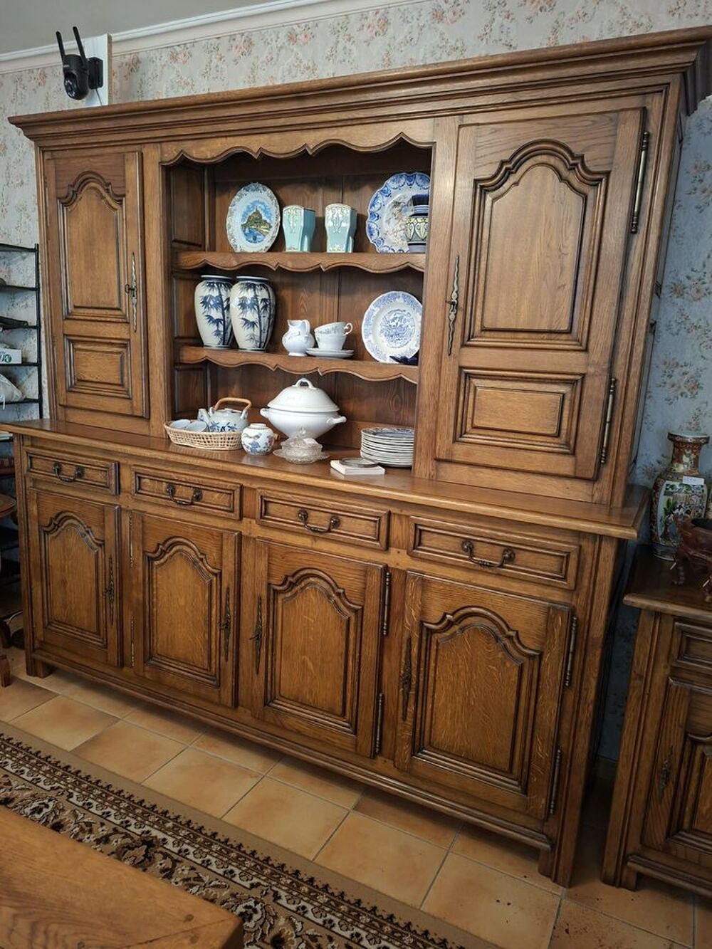 Buffet vaisselier double en ch&ecirc;ne massif Meubles