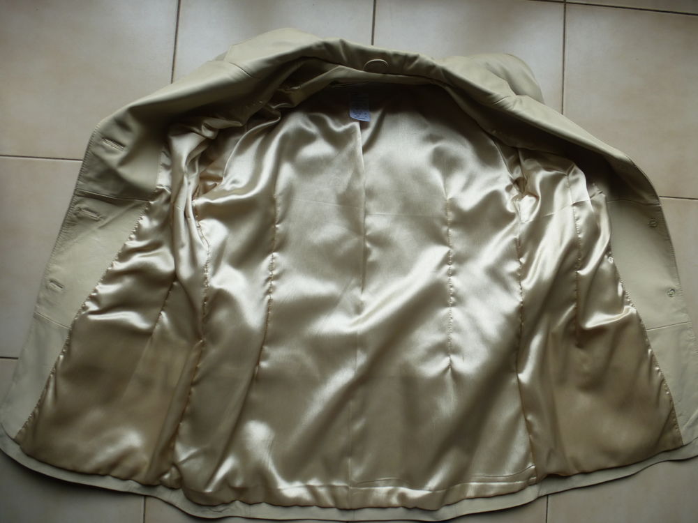 Veste en cuir beige femme (agneau) TBE Vêtements