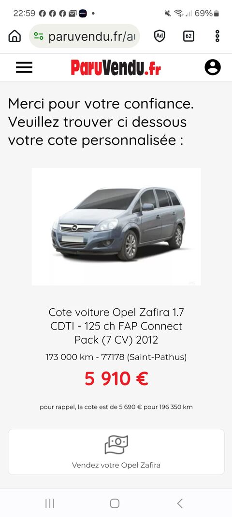 Opel zafira 1.7 CDTI - 125 ch FAP Connect Pack