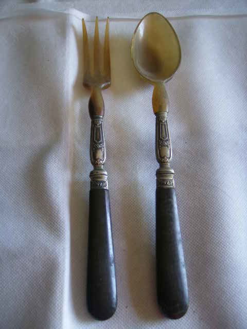 Ancien couvert � salade d�co ancienne 20 Wolxheim (67)