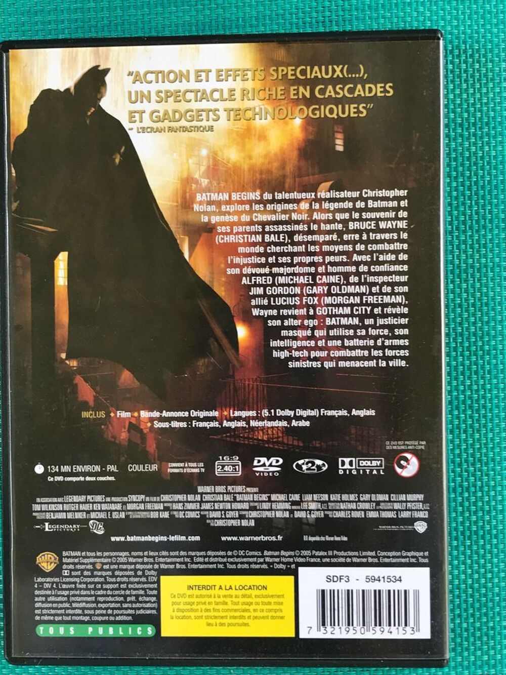 DvD Batman Begins DVD et blu-ray