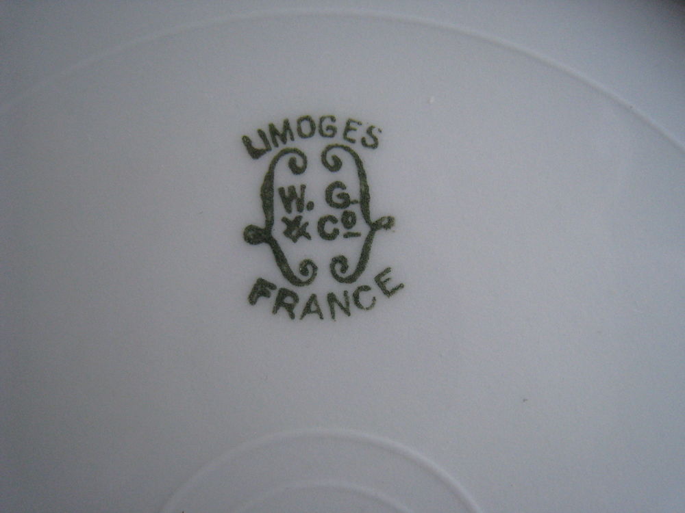 5 assiettes Limoges William Guerin 1895 - 1900 porcelaine Cuisine