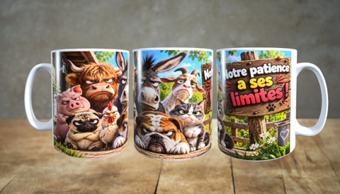 Mug humour animaux, Notre patience a ses limites! 10 Saint-Loup-sur-Semouse (70)