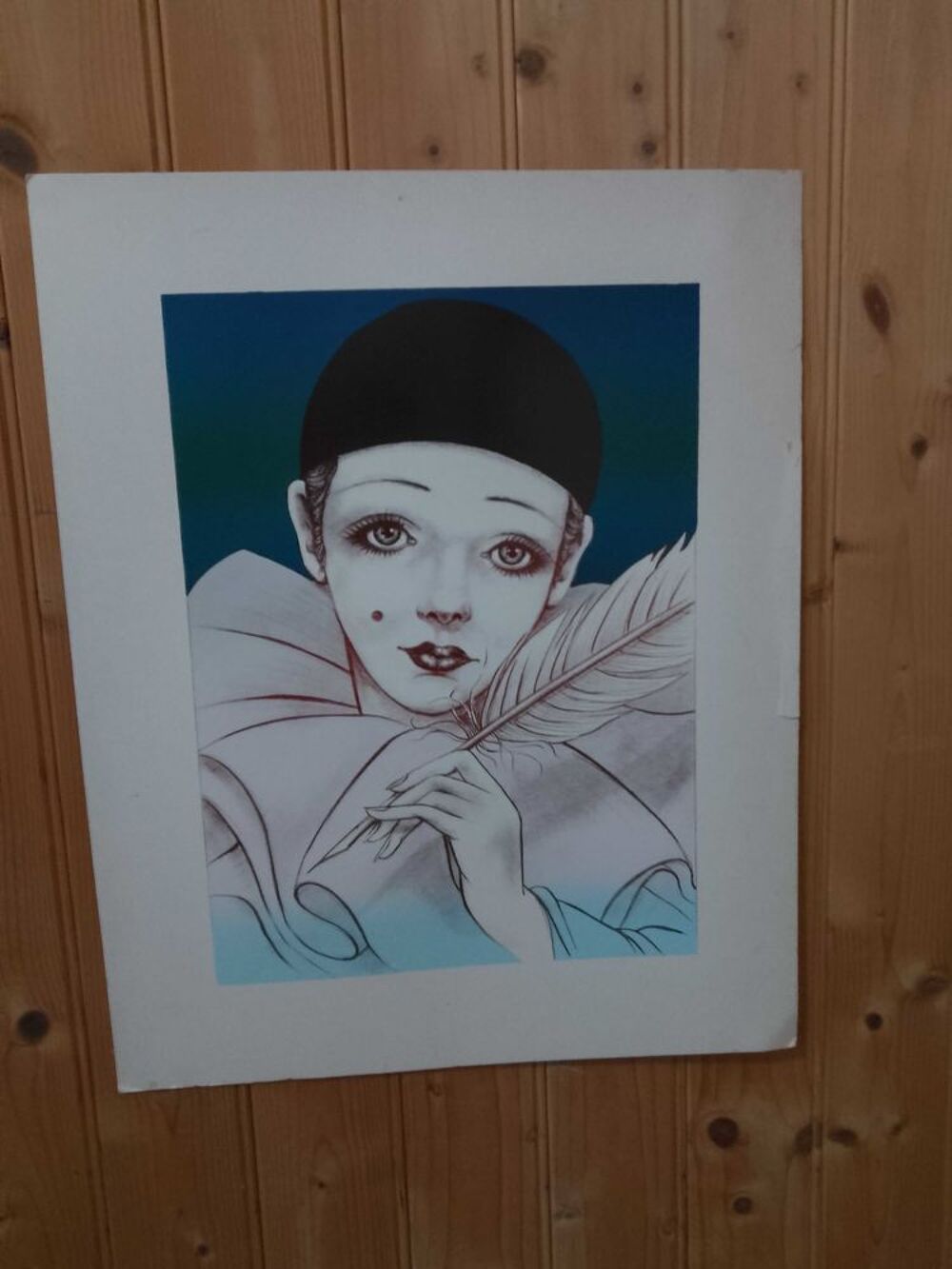 s&eacute;rigraphie ancienne de Pierrot &agrave; saisir 