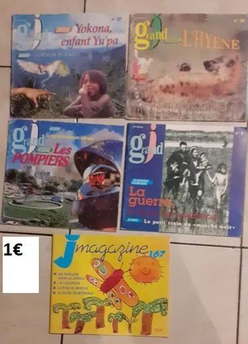 5 magazines enfant 1€ au choix
pas d'envoi Livres et BD