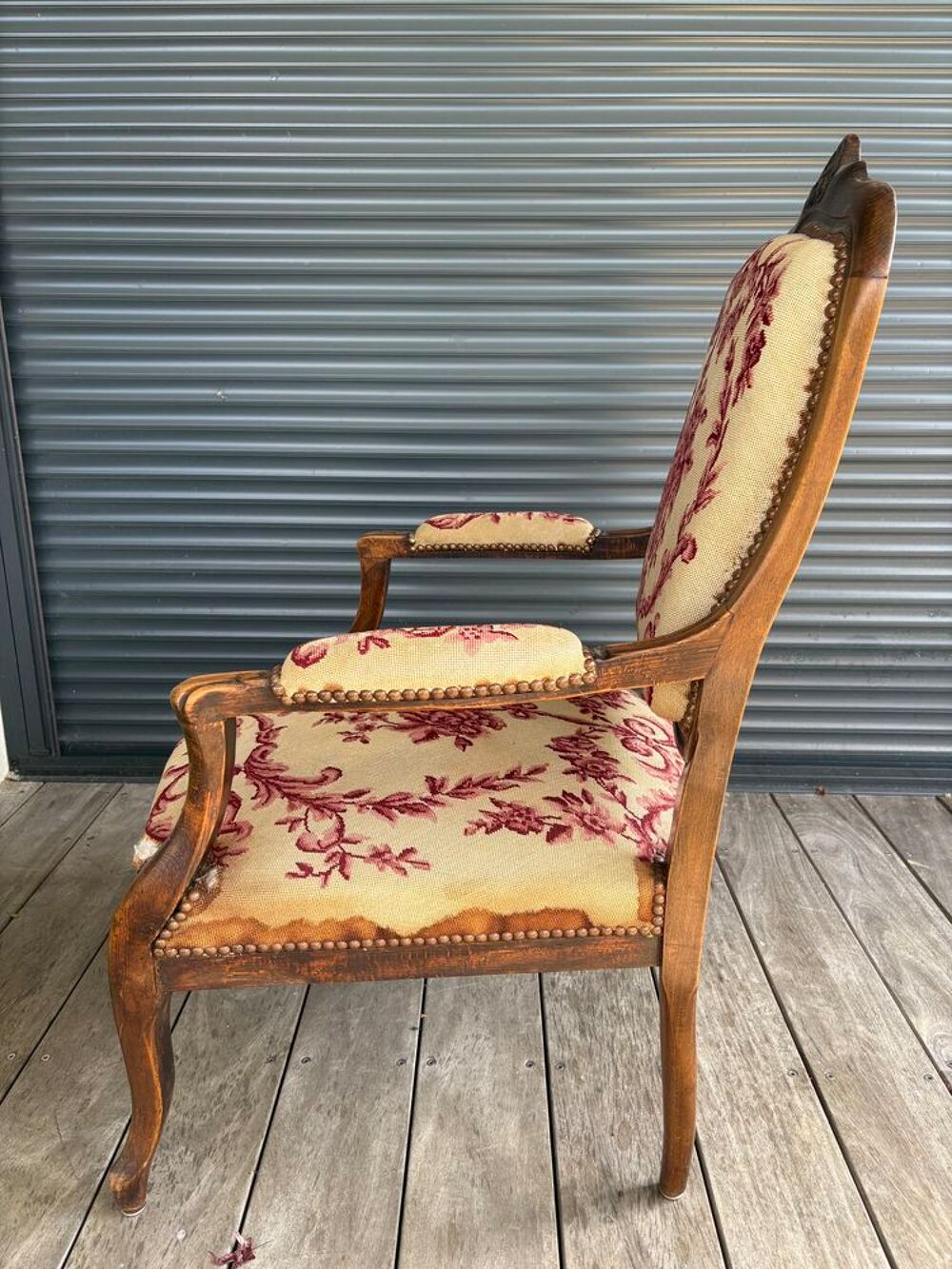 Antiquit&eacute; fauteuil style Louis XV bois massif Meubles