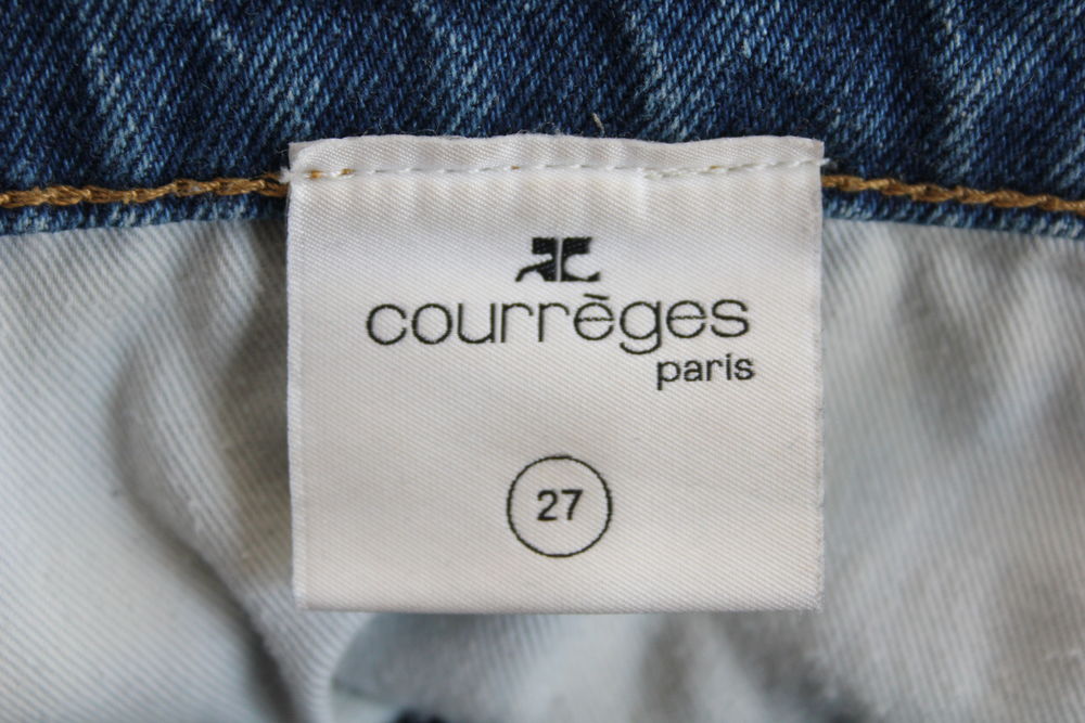 Jean &Eacute;vas&eacute; - Baggy Denim Dirty Blue COURREGES T.27 Vêtements