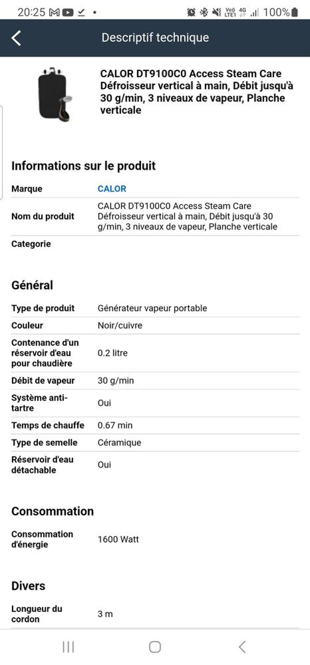 DEFROISSEUR CALOR Electroménager