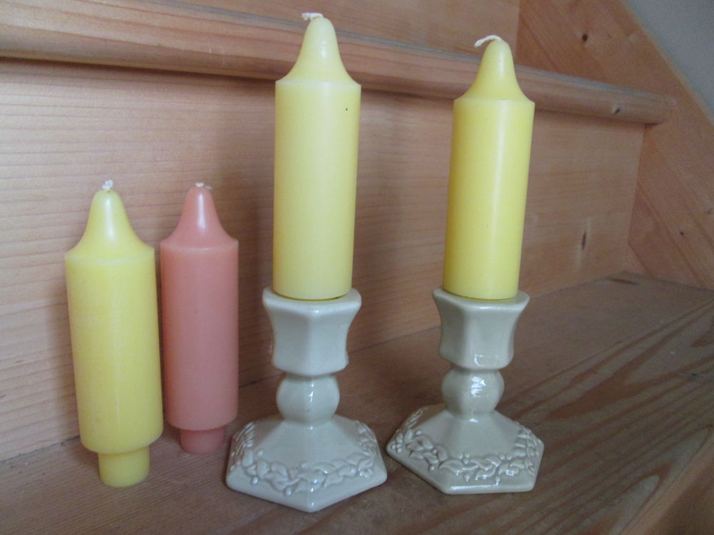 2 Bougeoirs en c&eacute;ramique Partylite Décoration
