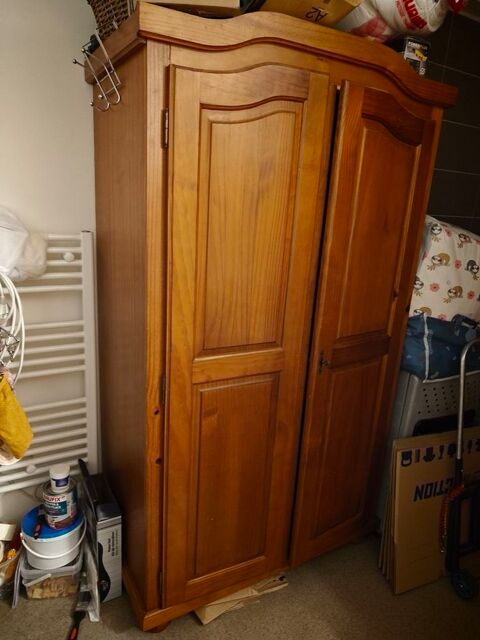 Bonnetière armoire en bois 2 portes, couleur merisier dore - 80 Orange (84)