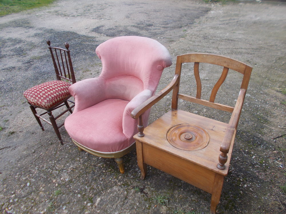 fauteuil lambrequin velours rose etc faire un prix Meubles