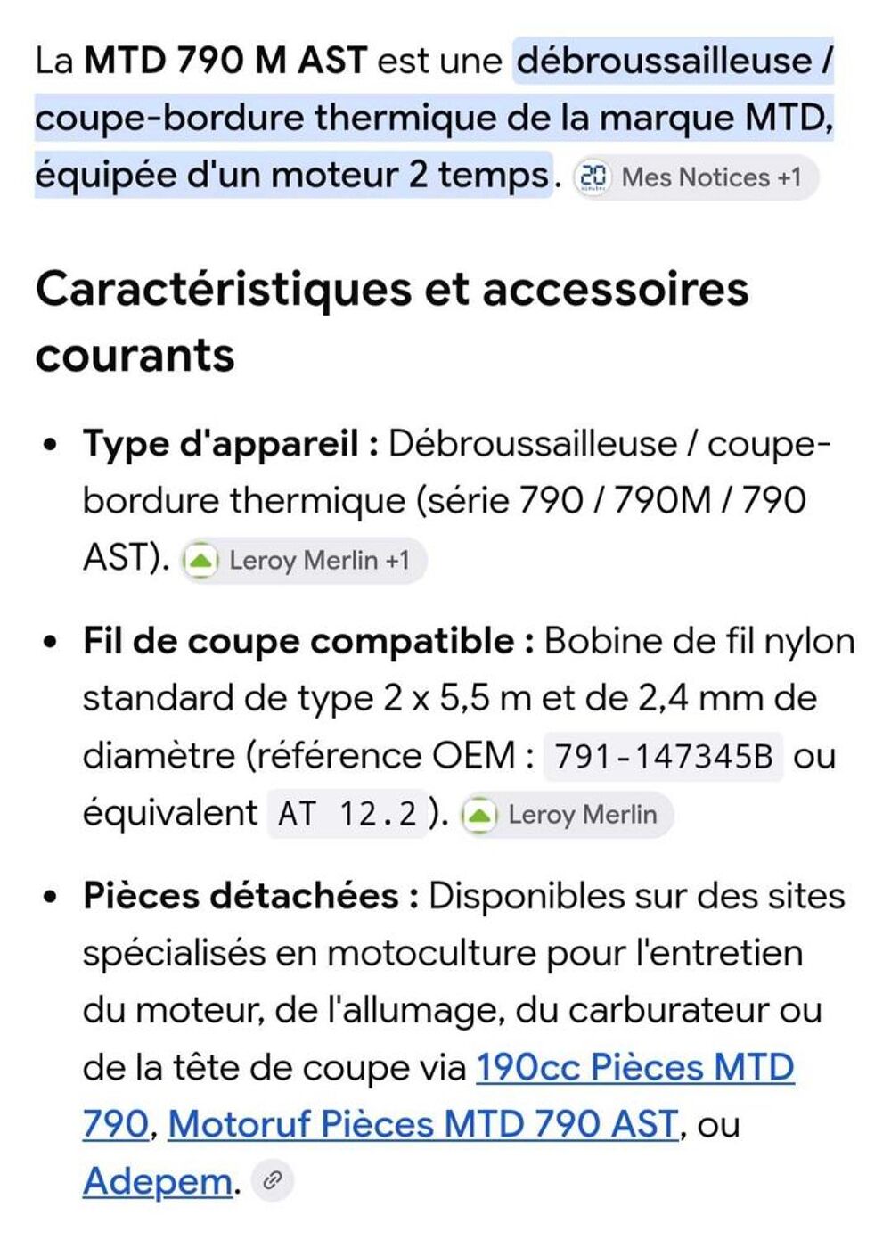 D&eacute;broussailleuse/Coupe-bordures thermique Jardin