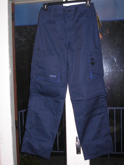 Pantalon de travail homme bleu , NEUF 8 poches taille L 5 Chénérailles (23)