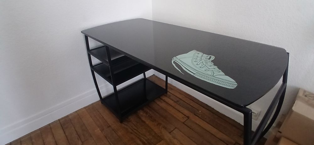 Bureau en verre noir Meubles