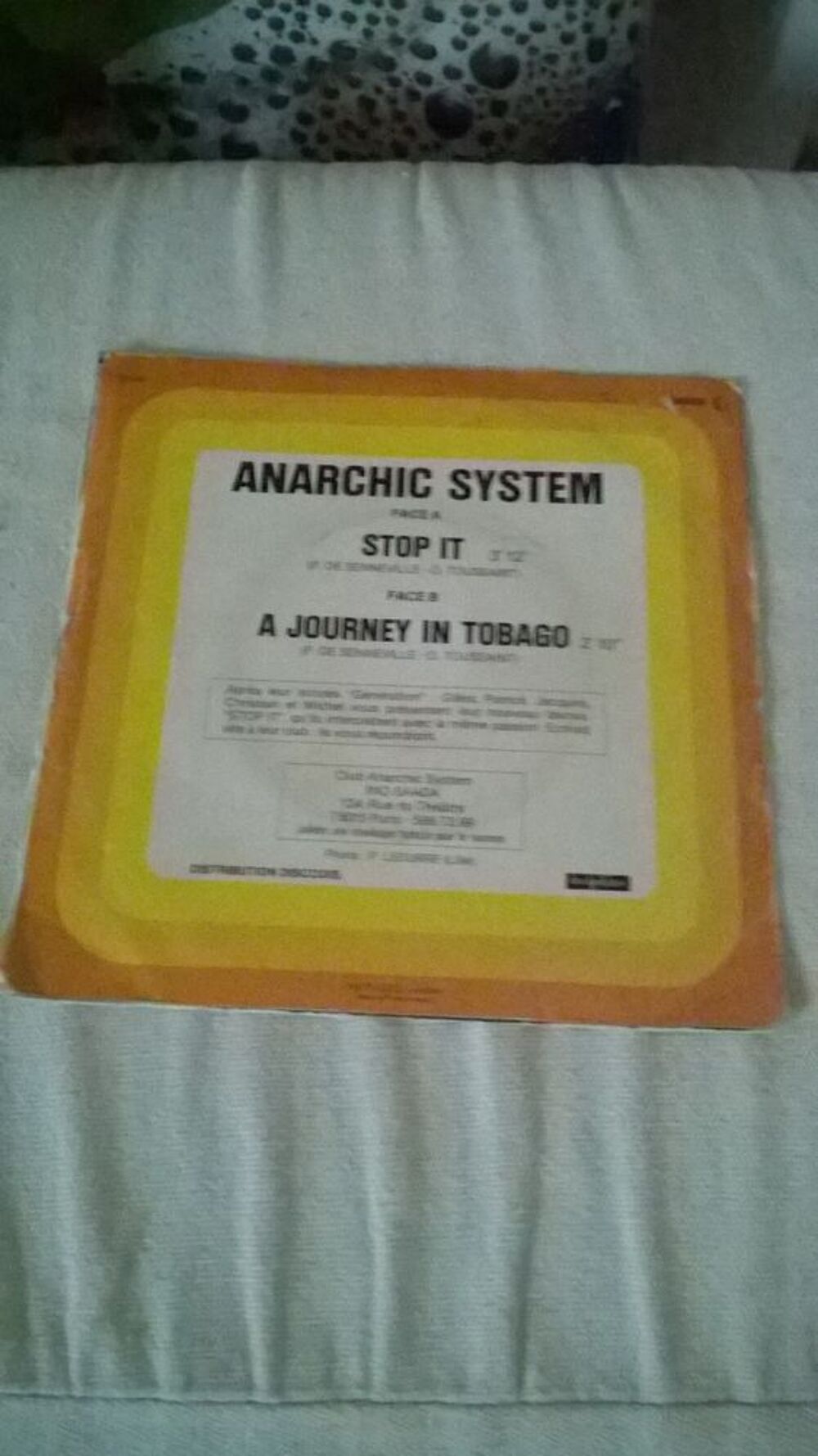Vinyle 45 T Anarchic System 
Stop It 
1976
Bon etat
Sto CD et vinyles