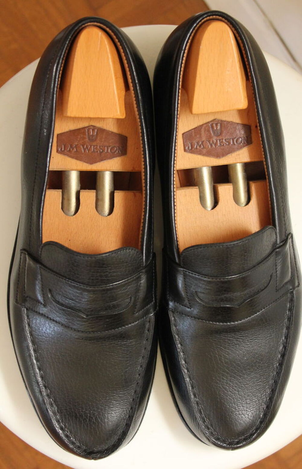 Mocassins 180 cuir noir J.M WESTON T. 7.5 D soit T. 41,5 Chaussures