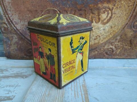 Ancien Dévidoir Rare Boite Tôle Publicitaire Cirage Fulgor 1 Loches (37)