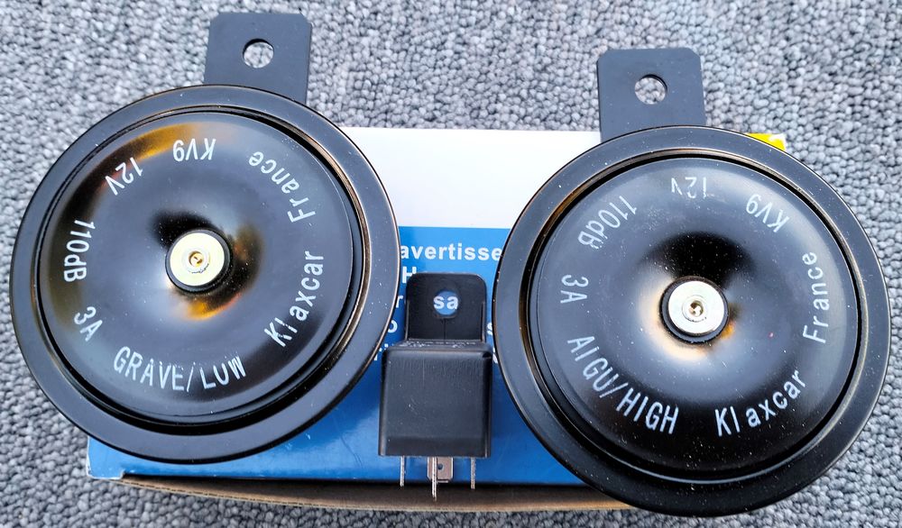 Avertisseur sonore klaxon grave et aigu 12v 110 db Bricolage