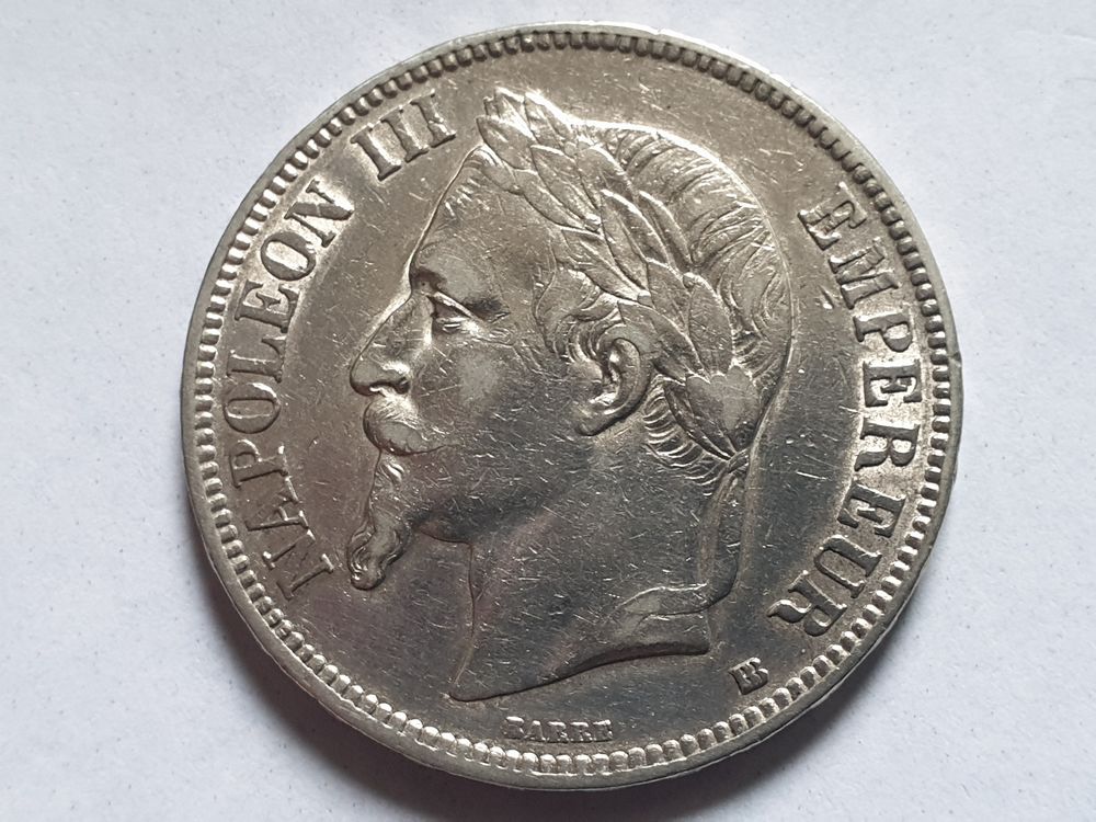 Pi&egrave;ce 5 Francs 1868 BB Napol&eacute;on III 