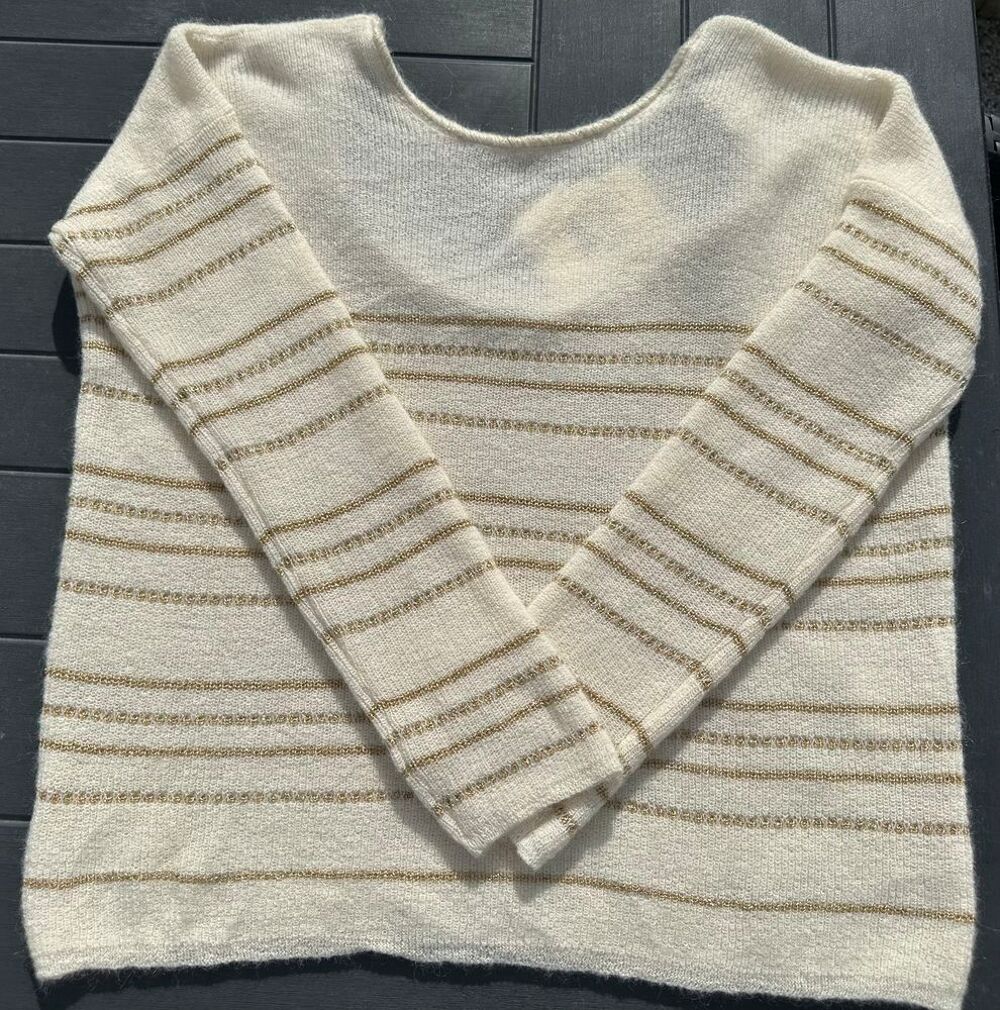 Pull S&eacute;zane, mod&egrave;le Tamara, &eacute;cru/dor&eacute;, Taille M Vêtements