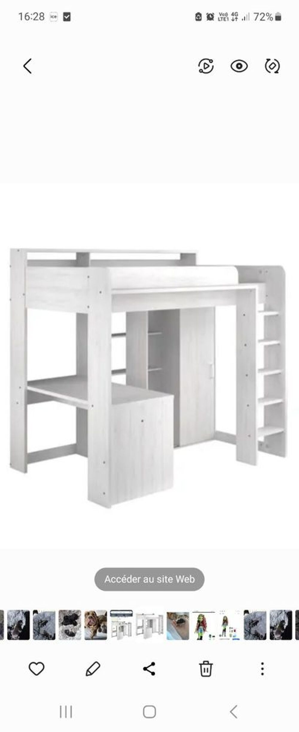 lit mezzanine enfants 90x100 avec bureau Meubles