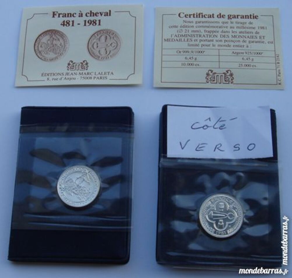 Superbe M&eacute;daille Franc &agrave; cheval - 481-1981 Argent 
