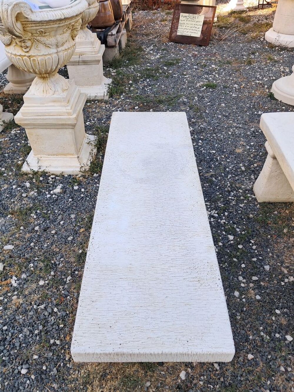 Banc en pierre reconstitu&eacute;e, F.Fran&ccedil;aise Jardin