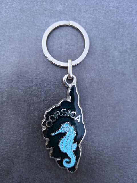 Porte-cl� Corse inox et �mail avec Hippocampe en relief, 25 La Seyne-sur-Mer (83)