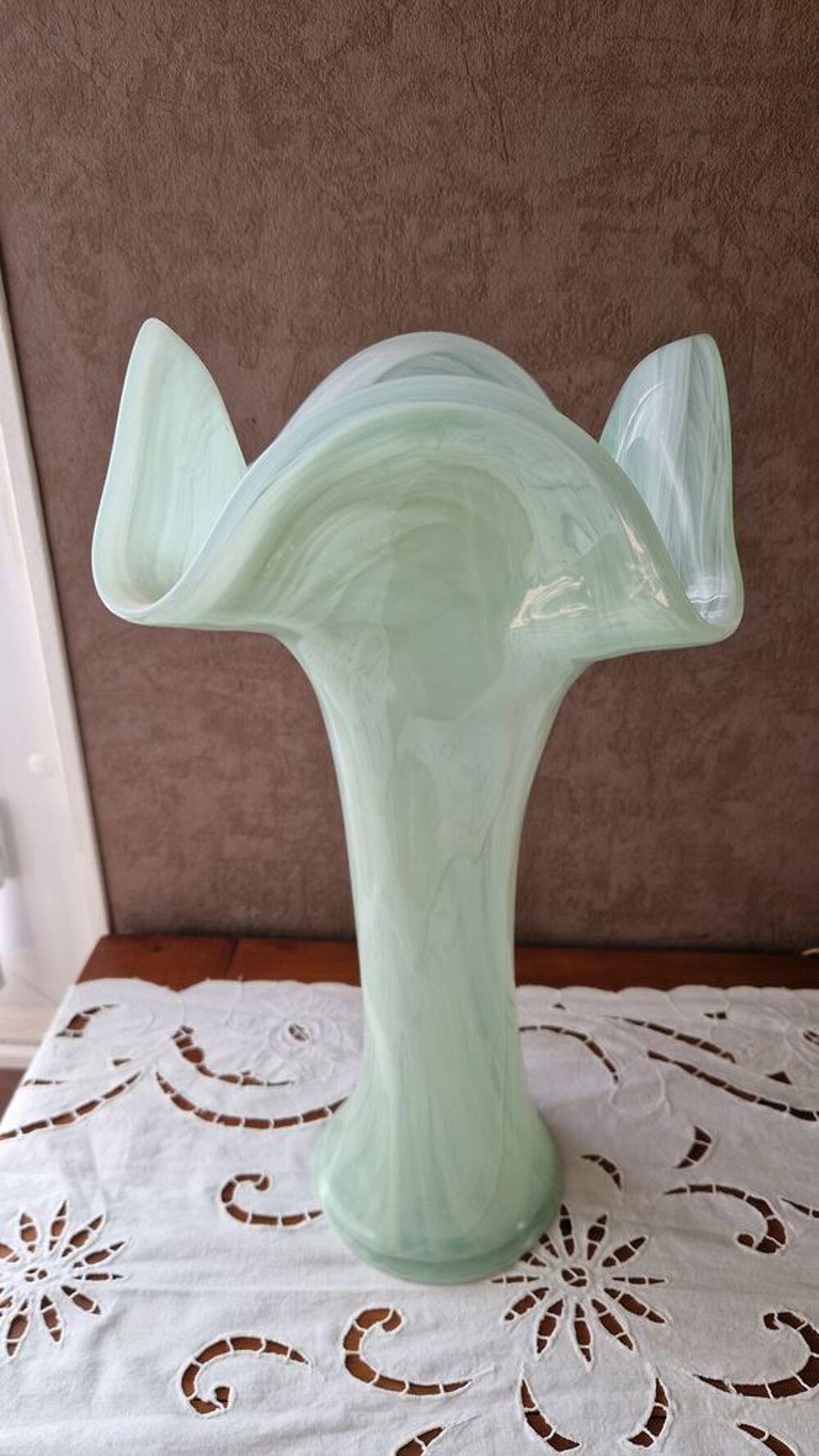 Grand vase vintage peint &agrave; la main Décoration
